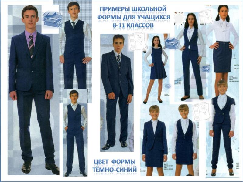 Изображения школьной формы для учащихся 5-11 классов.